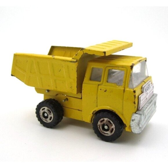 Vtg Louis Marx Metal Yellow Dump Truck Toy (Made in Japan) - Picture 2 of 10